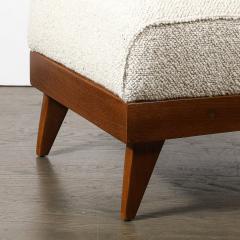 Mid Century Modernist Sculptural Oak Lounge Chairs in Off White Boucle - 4265990