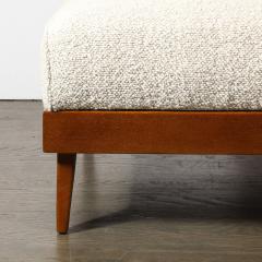 Mid Century Modernist Sculptural Oak Lounge Chairs in Off White Boucle - 4265996