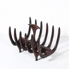Mid Century Modernist Sculptural Osseous Form Magazine Stand in Rosewood - 4720001