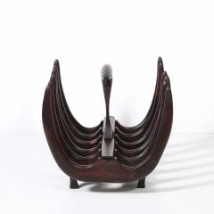 Mid Century Modernist Sculptural Osseous Form Magazine Stand in Rosewood - 4720002