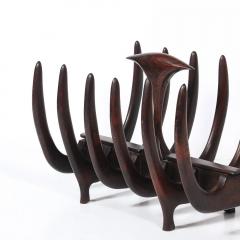 Mid Century Modernist Sculptural Osseous Form Magazine Stand in Rosewood - 4720003