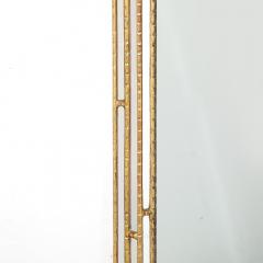 Mid Century Modernist Sectioned Angular Mirror with Ribbed Gilt Wood Border - 4265947
