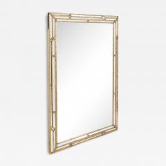 Mid Century Modernist Sectioned Angular Mirror with Ribbed Gilt Wood Border - 4267185
