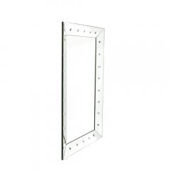 Mid Century Modernist Shadowbox Mirror W Reverse Beveled Detailing - 3752517