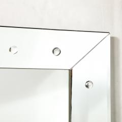 Mid Century Modernist Shadowbox Mirror W Reverse Beveled Detailing - 3752566