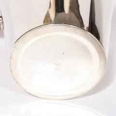 Mid Century Modernist SilverPlate Ice Bucket with Inlaid Lapis Lazuli - 3276589