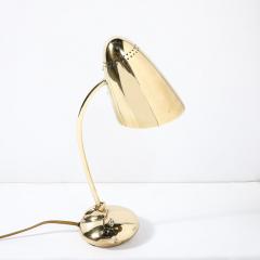 Mid Century Modernist Space Age Polished Brass Table Lamp - 3976282