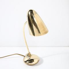 Mid Century Modernist Space Age Polished Brass Table Lamp - 3976283