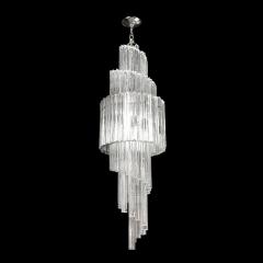 Mid Century Modernist Spiral Form Hand Blown Murano Glass Tiredre Chandelier - 3751836