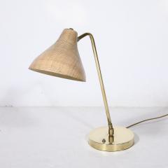 Mid Century Modernist Striated Resin Shade Articulating Table Lamp w Brass Base - 3523788