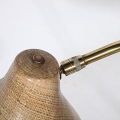 Mid Century Modernist Striated Resin Shade Articulating Table Lamp w Brass Base - 3523794