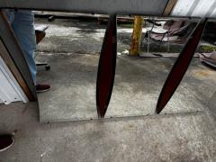Mid Century Modernist Style Walnut Wall Hanging Mirror 65 x 40  - 4474621