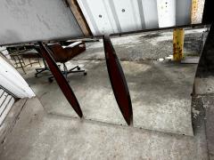 Mid Century Modernist Style Walnut Wall Hanging Mirror 65 x 40  - 4474622