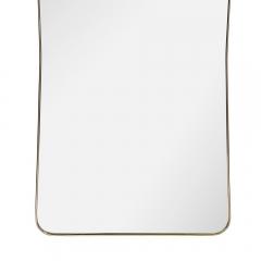 Mid Century Modernist Tapered Rectangular Brass Wrapped Mirror - 3523777