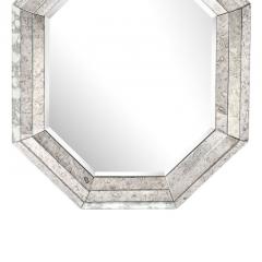 Mid Century Modernist Tessellated Octagonal Smoked Antiqued Mirror Border - 3925890