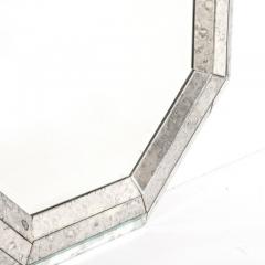 Mid Century Modernist Tessellated Octagonal Smoked Antiqued Mirror Border - 3925934