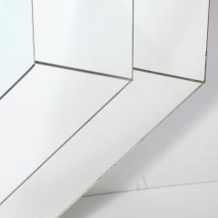 Mid Century Modernist Three tier Octagonal Paneled Mirror w Beveled Detailing - 3600112