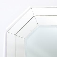 Mid Century Modernist Three tier Octagonal Paneled Mirror w Beveled Detailing - 3600131