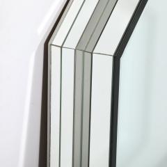 Mid Century Modernist Three tier Octagonal Paneled Mirror w Beveled Detailing - 3600191