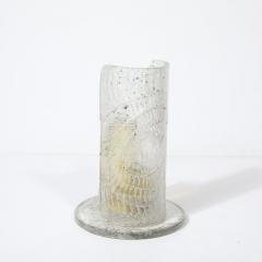 Mid Century Modernist Translucent Murano Glass Uplight W Textured Spiral - 4037974