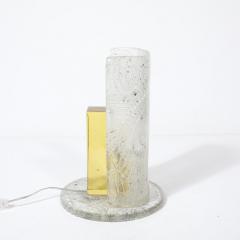 Mid Century Modernist Translucent Murano Glass Uplight W Textured Spiral - 4037977