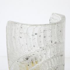Mid Century Modernist Translucent Murano Glass Uplight W Textured Spiral - 4037979