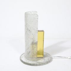 Mid Century Modernist Translucent Murano Glass Uplight W Textured Spiral - 4037988