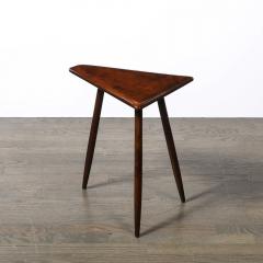 Mid Century Modernist Triangular Side Table with Tapered Supports signed Cushman - 4465781