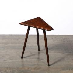 Mid Century Modernist Triangular Side Table with Tapered Supports signed Cushman - 4465788