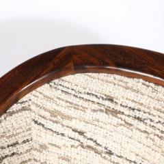 Mid Century Modernist Tub Back Club Chair w Walnut Tapered Sculptural Supports - 4514386