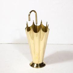 Mid Century Modernist Umbrella Stand in Sculptural Polished Brass - 3276283