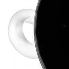 Mid Century Modernist Urn Form Centerpiece Bowl in Black White Scavo Glass - 3801760