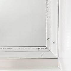 Mid Century Modernist Venetian Glass Mirror W Raised Scalloped Border Beveled - 4162186
