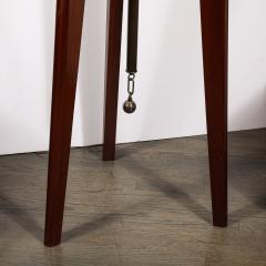 Mid Century Modernist Walnut Tripod Base Floor Lamp with Custom Shade - 3751922