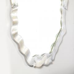 Mid Century Modernist White Giltwood Ribbon Mirror - 4514382