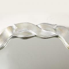 Mid Century Modernist White Giltwood Ribbon Mirror - 4514383