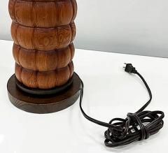 Mid Century Modernist Wood Table Lamps with New Shades Pair - 3513611