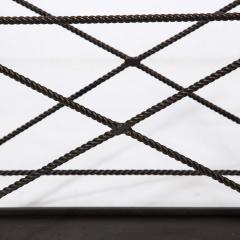 Mid Century Modernist Wrought Iron Rope Motif Magazine Stand - 3443152