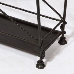Mid Century Modernist Wrought Iron Rope Motif Magazine Stand - 3443271