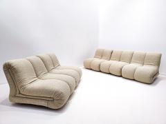 Mid Century Modular Cream Fabric Sofa in the Style of Claudio Vagnoni - 2410501