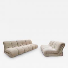 Mid Century Modular Cream Fabric Sofa in the Style of Claudio Vagnoni - 2411036