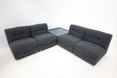 Mid Century Modular Sofa Set in Grey Fabric - 2792780