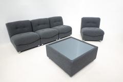 Mid Century Modular Sofa Set in Grey Fabric - 2792783