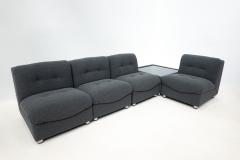 Mid Century Modular Sofa Set in Grey Fabric - 2792788