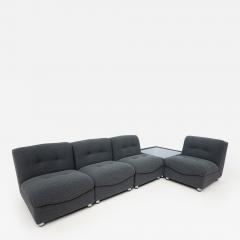 Mid Century Modular Sofa Set in Grey Fabric - 2796354