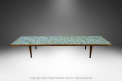 Mid Century Mosaic Tile Top Low Coffee Table - 4293099
