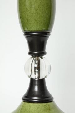 Mid Century Moss Green Ceramic Lamps - 911960