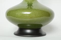Mid Century Moss Green Ceramic Lamps - 911961