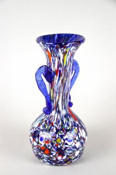 Mid Century Multicolor Murano Glass Vase by Fratelli Toso Italy circa 1940 50 - 3595098