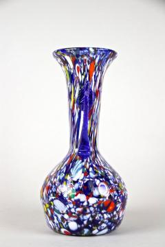 Mid Century Multicolor Murano Glass Vase by Fratelli Toso Italy circa 1940 50 - 3595105